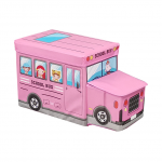 Puff infantil bus escolar rosado