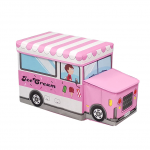 Puff infantil coche de helados rosado