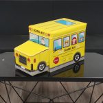 Puff autobus escolar amarillo para niños